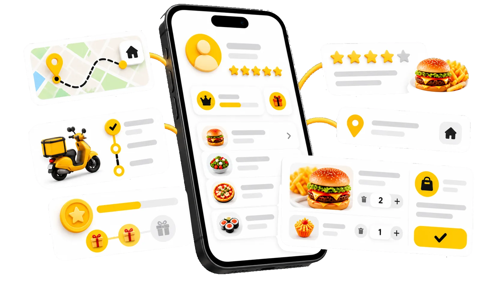 Scheda cliente con storico delle consegne, punti e una recensione