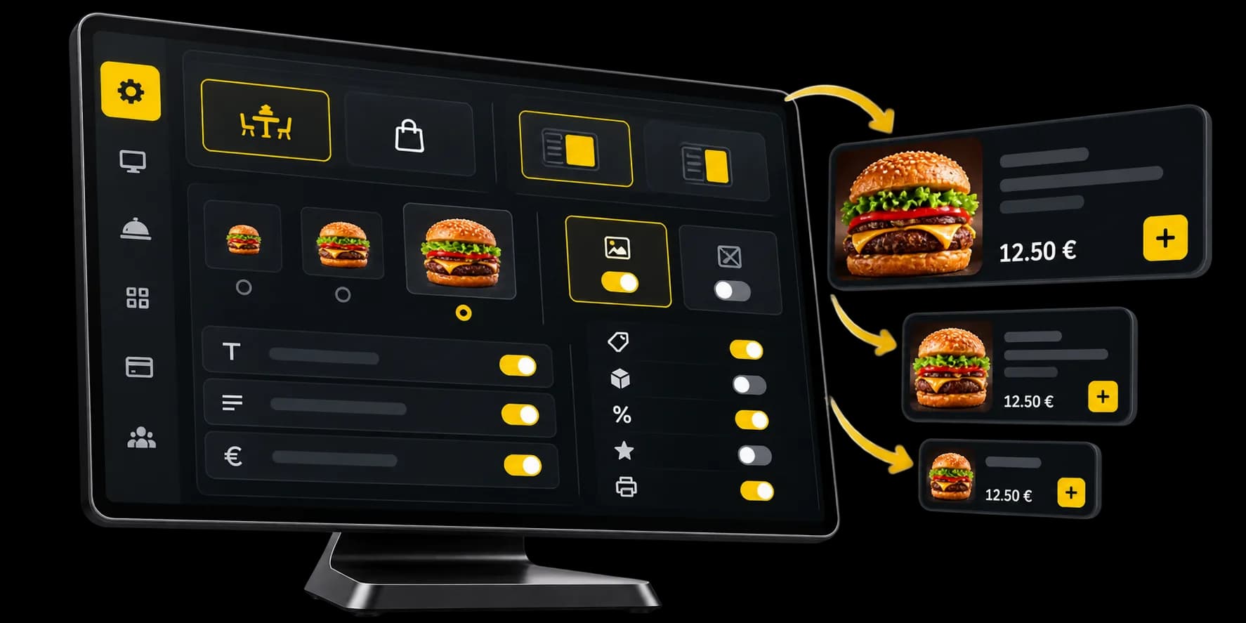 Till display settings: mode, basket and product cards